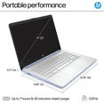 thumbnail image 5 of HP 14" Student Laptop, Intel Processor N150, 16GB RAM, 192GB Storage(128GB UFS +64GB MSD), Webcam, 1 Year Office 365, Fast Charge, Wi-Fi 6, Win 11 Pro,Blue, 5 of 7
