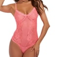 thumbnail image 4 of Women Floral Embroidery See Through Comfortable Bodysuit Plus Size, 4 of 5