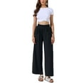 thumbnail image 2 of Women's Wide Leg Pants for Women High Elastic Waist Baggy Palazzo Casual Pant L Black, 2 of 6