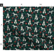 Angle View: Schnauzer Schnauzer Schnauzers Christmas Dog Fabric Printed by Spoonflower BTY