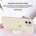 thumbnail image 3 of Compatible with iPhone 11 6.1” Case for Women Girls,Soft TPU Pretty Wristband Holder Phone Case Slim Liquid Silicone Shockproof Thin Wrist Strap Love Heart Cute Case Cover（Elegant White）, 3 of 6