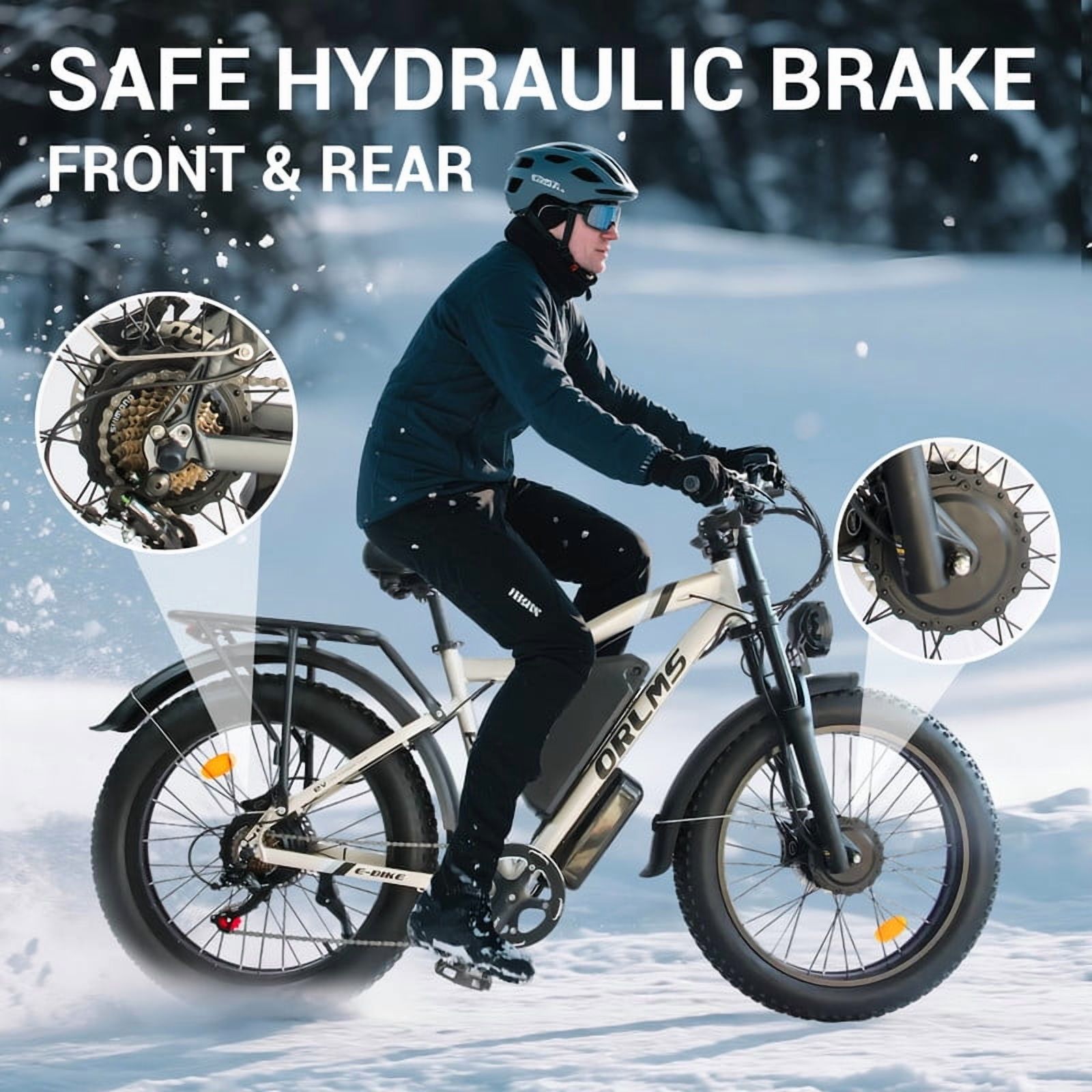 3000W（Peak)Motor 190NM Electric Bike SMLRO MX500 for Adults,with 52V25Ah Battery e bicycles,24" Fat Tire All-Terrain Electric Bicycle for Adult, Max 37MPH Ebike,7-Speed UL2849