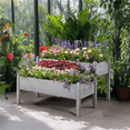 thumbnail image 2 of Renwick 2-tier Elevated Wooden Planter Box for Garden Yard Patio, Gray, 2 of 10