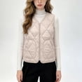 thumbnail image 2 of Vests for Women Zaewscy Women V‑Neck Quilted Vest Sleeveless Zip Up Lightweight Padded Gilet with Side Pockets White L, 2 of 7