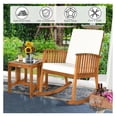 thumbnail image 3 of FASCK 2-Piece Acacia Wood Patio Rocking Chair Set with Table, Natural Wood Outdoor Furniture for Garden Porch Deck, 3 of 9