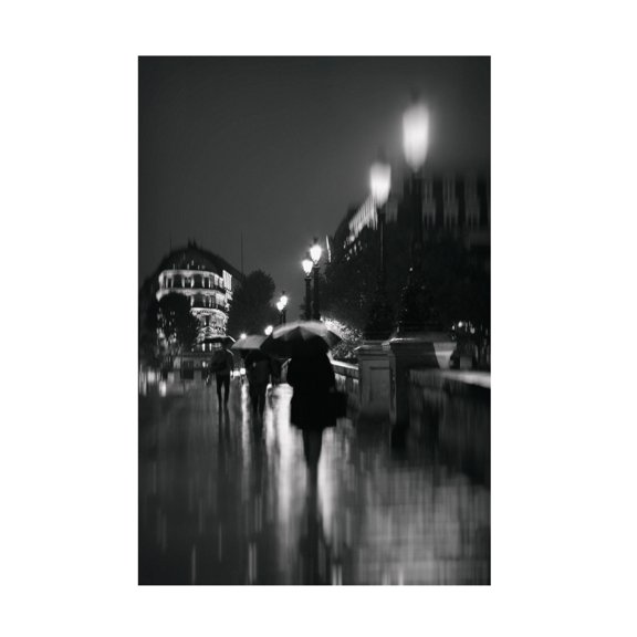 Canvas Wall Art - Carina Okula 'Paris in The Rain' Wall Art for Living Room, Bedroom, or Office Décor by Trademark Fine Art - 12 x 19 Inches