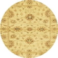 thumbnail image 1 of Ahgly Company Machine Washable Indoor Round Abstract Yellow Area Rugs, 7' Round, 1 of 7
