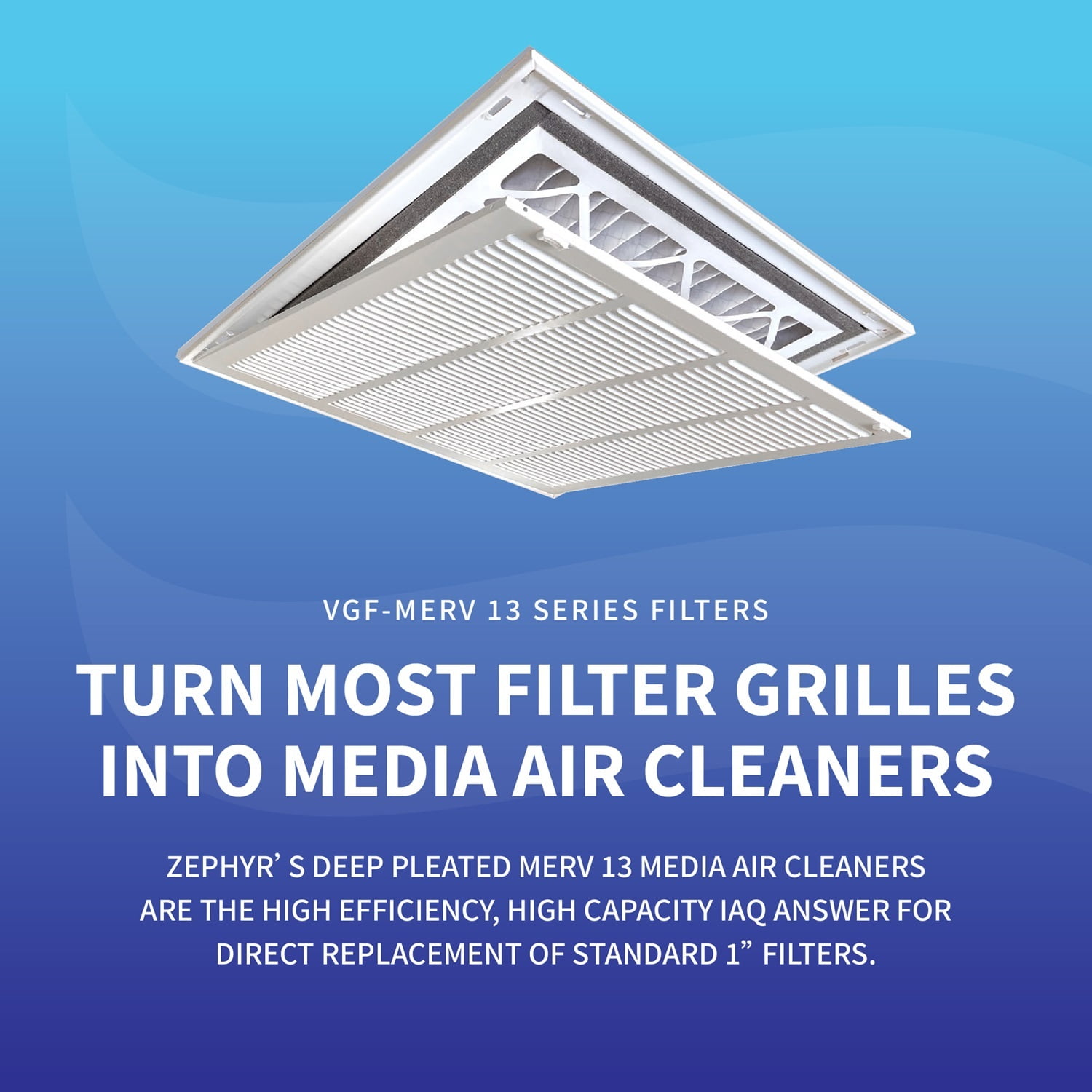 Zephyr 20x30x3 VGF Merv 13 Media Air Cleaner Replacement Filter for Return Air Grilles. Case of 3