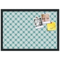 thumbnail image 2 of PinPix ArtToFrames 24x16 Custom Cork Bulletin Board Argyle Turquoise   Poster Board Has a Fabric Style Canvas Finish, Framed in Satin Black (PinPix-648), 2 of 6