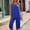 Blue, variant on Women's Capri Pajama Sets Soft Cute Pjs Round Neck Sleeveless Capri Lounge Shorts Sleepwear XXL