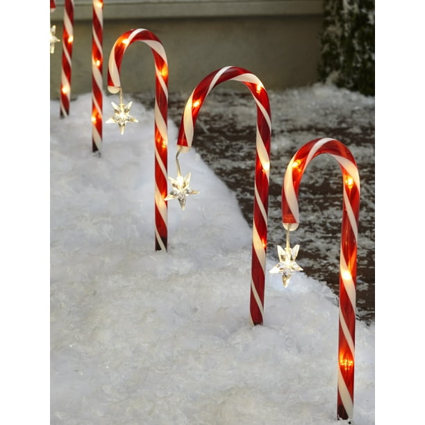 Candy Cane Pathway Stakes for Christmas Solar Powered Decoration