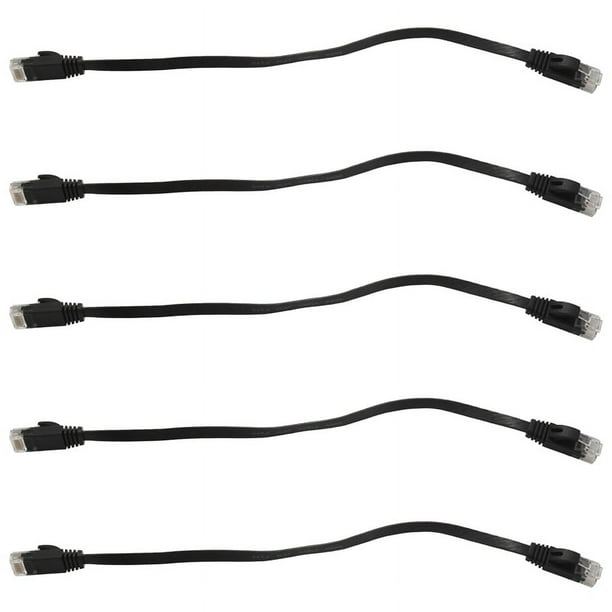 30 Piezas 1 Pie Cable de Red Internet Plano Cable Lan de Parche de Alta Velocidad Cat6 Sólido