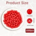 thumbnail image 2 of 1000Pcs Red Acrylic Round Beads 6mm Gumball Beads Bulk Smooth Balls Bubblegum Chunky Charms with Holes Loose Spacers, 2 of 7