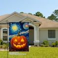 thumbnail image 2 of JOOCAR Starry Night Pumpkin Linen Garden Flag for Fall Autumn Home Outdoor Garden Yard Door Decor 12x18 inch, 2 of 5