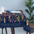 thumbnail image 4 of Navy Blue Floral Table Cloth Waterproof Tablecloths, Spring Farmhouse Botanical Flowers Vintage Tablecloth Dining Table Cover for Kitchen Party Tabletop Outdoor, Rectangle Tablecloth 60x120 Inch, 4 of 9