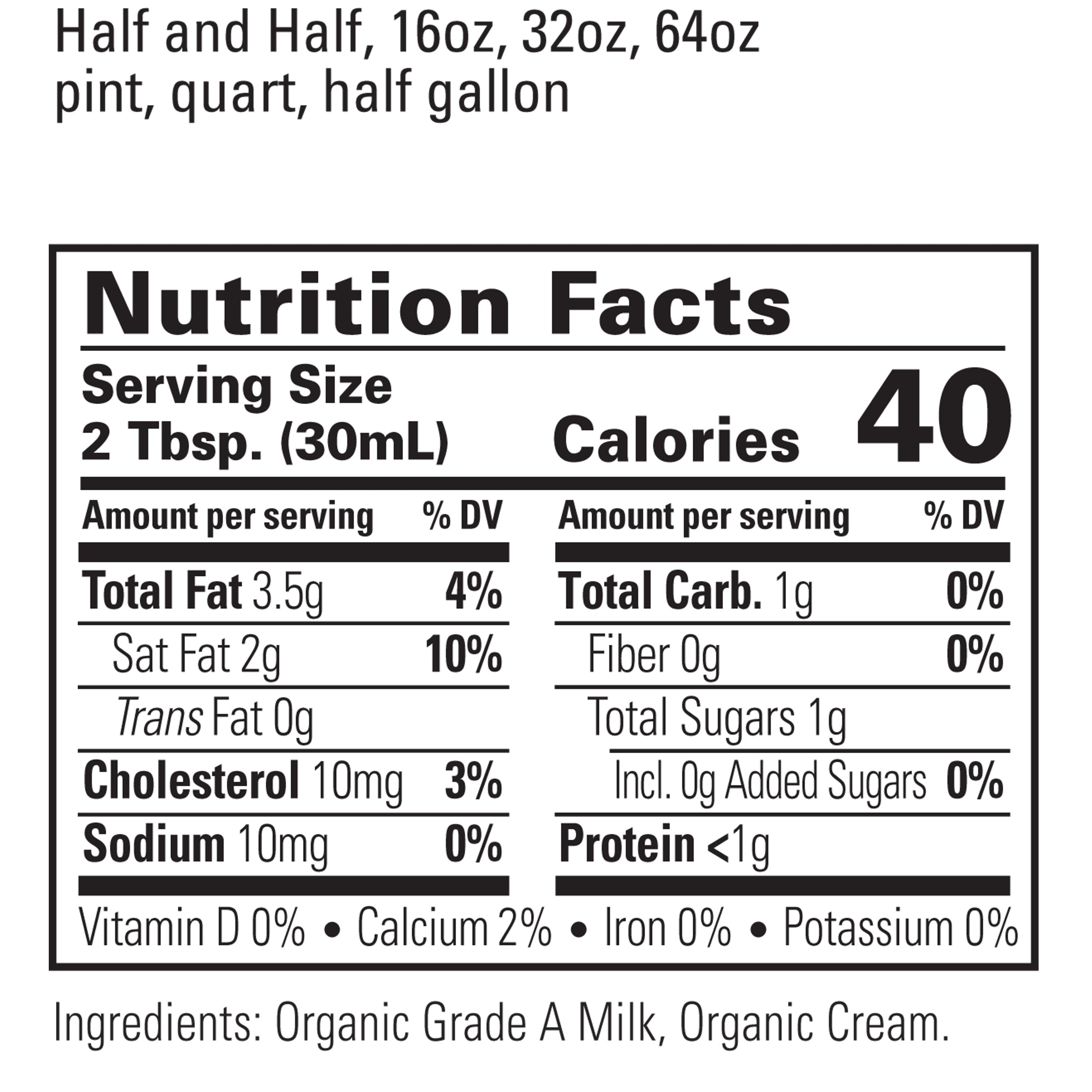 34 Half And Half Nutrition Facts Label Labels For You