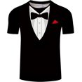 thumbnail image 1 of Xishao Camiseta de verano para hombre, con estampado 3D, diseño de moño y moño en 3D, divertido, a la moda, retro, manga corta T60 One Size-S T60 One Size-S Xishao ropa, 1 of 2