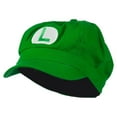 thumbnail image 5 of Circle Mario and Luigi Embroidered Cotton Newsboy Cap - Lime 2XL-3XL, 5 of 5