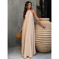 thumbnail image 6 of Spring Summer Blue Backless A-Line Dress, Bohemian Style Elegant Dress for Beach Vacation Daily Casual Wear, 6 of 14