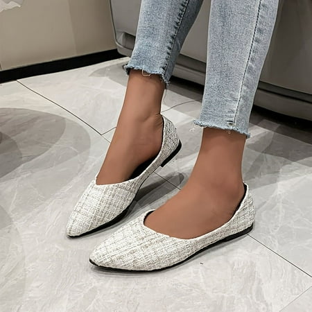 Elegant Women s Pointed Toe Ballet Flats - Comfortable Soft Sole  Slip-On Fabric Shoes  Chic All-Match Style for Spring-40