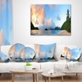 thumbnail image 4 of Designart Beach Sunset with Clouds - Landscape Photography Throw Pillow - 18x18, 4 of 5
