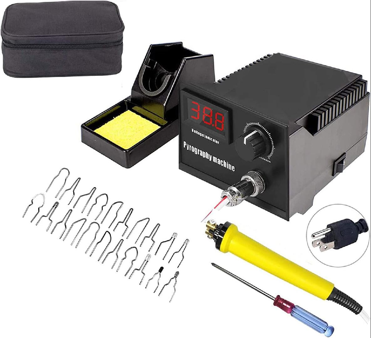 60W 110V Wood Burning Kit, Digital Display Wood Burner Tool Pyrography