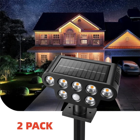 2 Pack Solar Spotlights Outdoor Waterproof, 850LM Adjustable Solar Spot Lights, Solar Garden Landscape Lights with 3 Modes, Outdoor Solar Lights for Yard Pathway Garden House