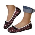 thumbnail image 3 of oqasdz Women's Casual Shoes Satin Slip On Ballet Shoes with Polka Dot Print and Bow Design Comfortable Fashion Loafers for Daily Wear Summer Outdoor, 3 of 7