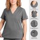 thumbnail image 4 of Set médico Scrub Sumincarly para pantalones deportivos con cuello en V, color gris, 4 of 6