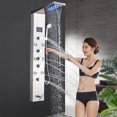 thumbnail image 2 of LED Shower Panel Tower Stainless Steel Rain&Waterfall Massage Body Jet System Brushed Nickel, 2 of 11