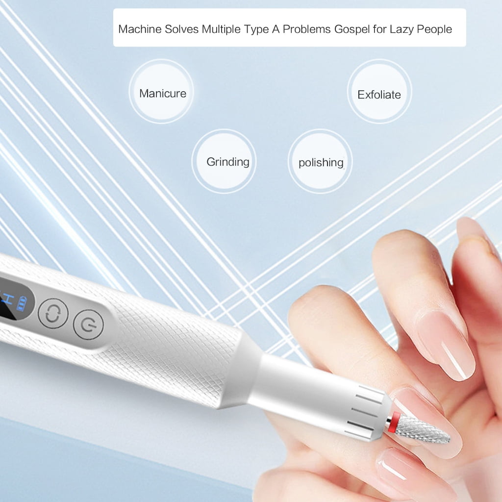 Professional Electric Nail Drill Cordless Rechargeable Tool for Manicure Pedicure with LED Display Rotation Nails Tool