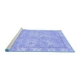 thumbnail image 2 of Ahgly Company Machine Washable Indoor Square Abstract Blue Modern Area Rugs, 3' Square, 2 of 4