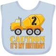 thumbnail image 3 of Inktastic 2nd Birthday Construction Truck, Cement Mixer - 2 Years Old Boys or Girls Baby Bib, 3 of 4