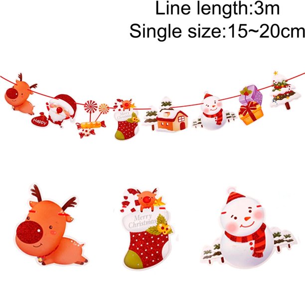 Adornos navideños para árbol de Navidad, pancarta colgante de Papá Noel para decoración del hogar, regalos de Año Nuevo 2023, 2024