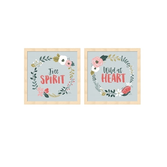 Metaverse Laura Marshall 'Wildflower Daydreams B' Framed Art (Set of 2)