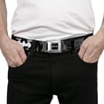 thumbnail image 3 of DC Comics Belt, Seatbelt Buckle Belt, Batman Bat Signals Flying Bats Black White, 34 to 52 Inches, 3 of 9