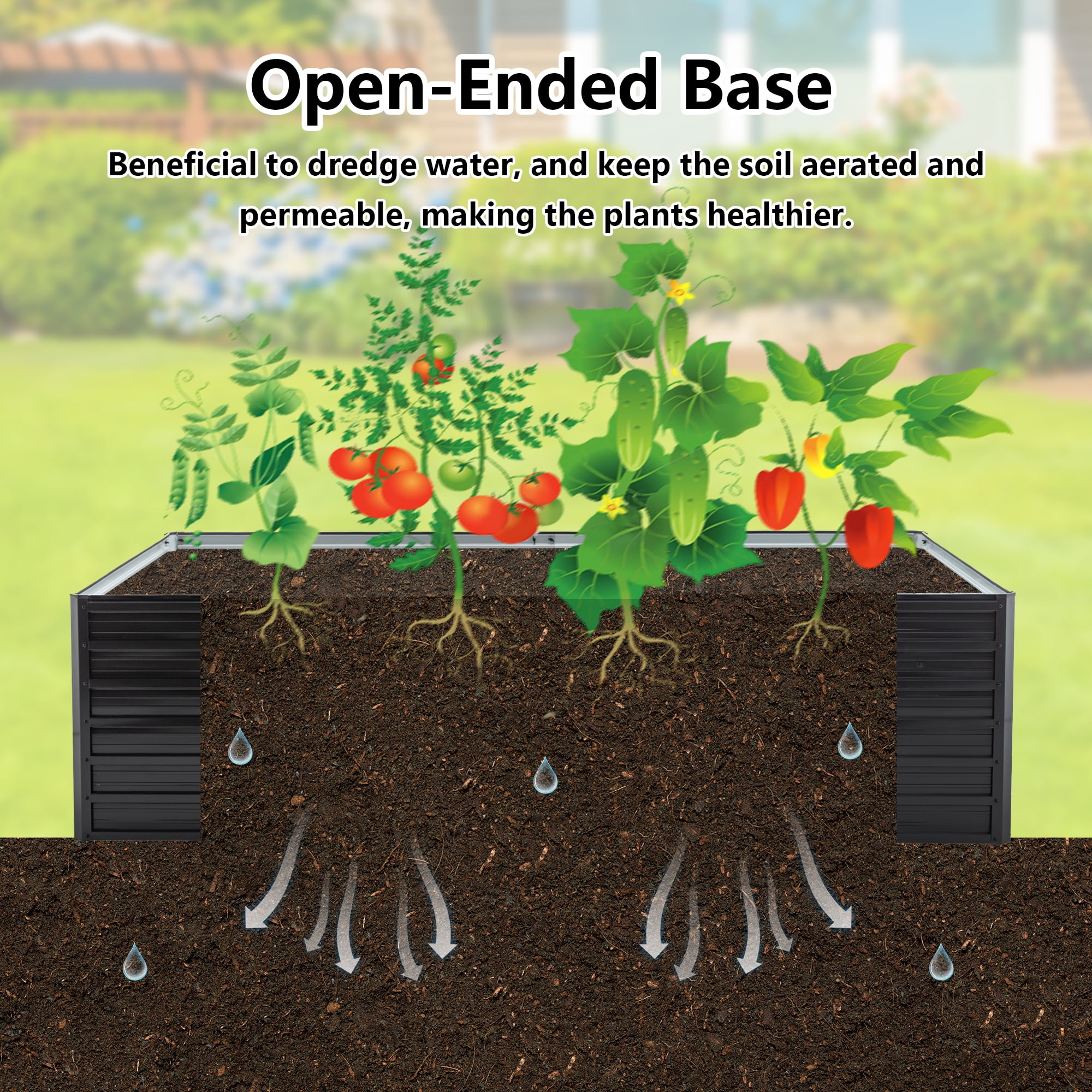 LZBEITEM Galvanized Raised Garden Bed, 2Pcs 8x4x2ft Metal Planter Box Outdoor, Metal Raised Garden Beds for Vegetables