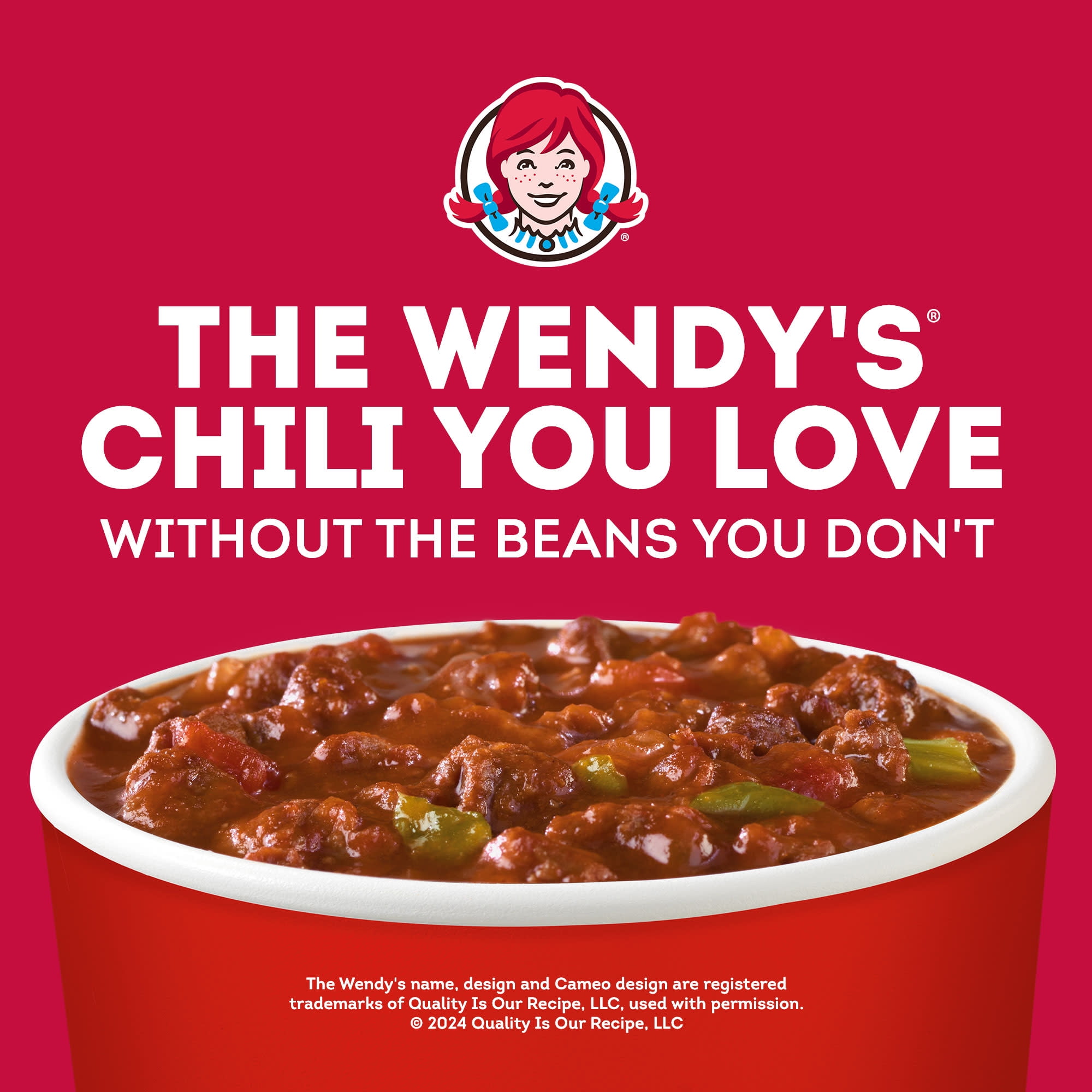 Wendy's Chili No Beans, 33g Protein Per Serving, Canned Chili, 15 oz. Can