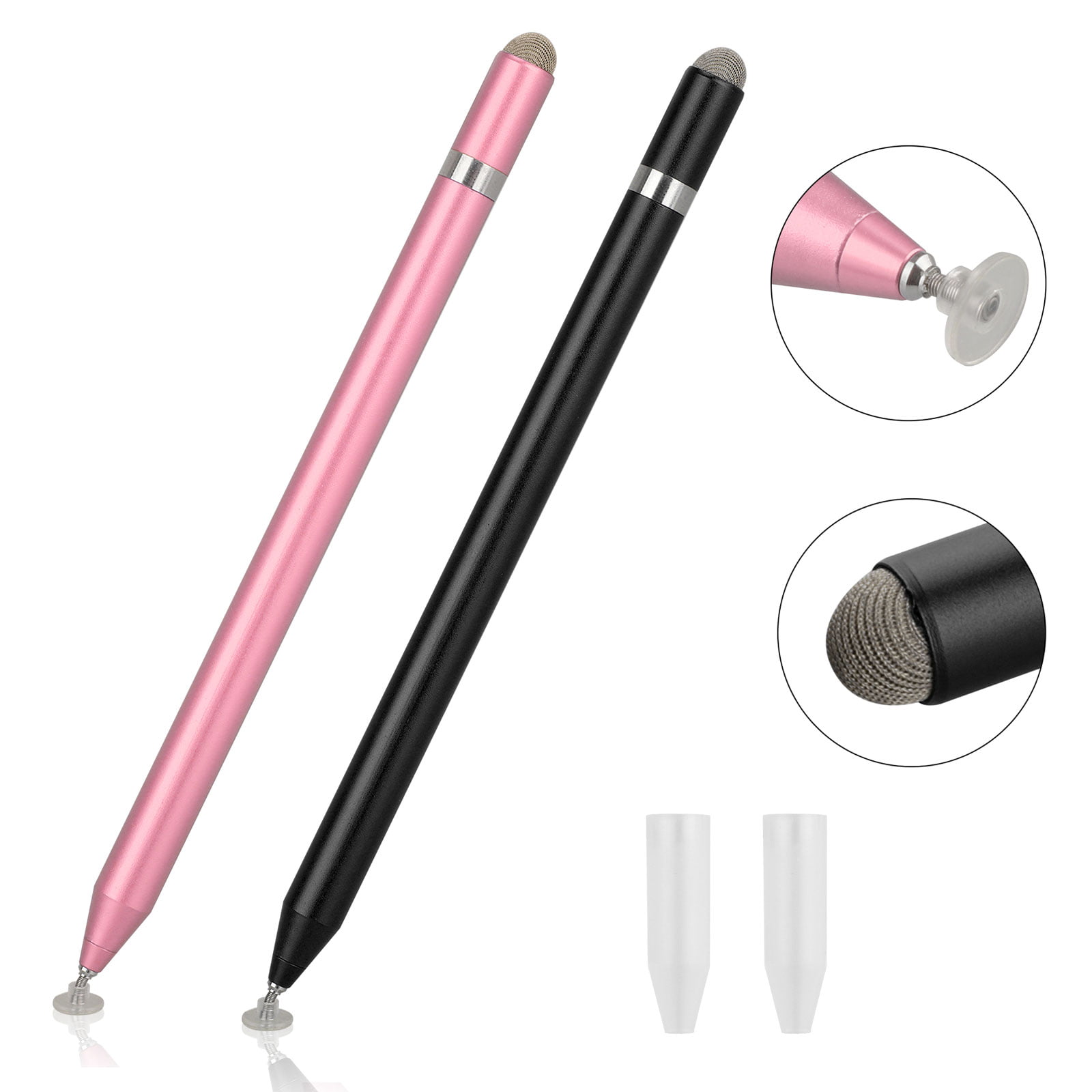 Pink 2-In-1 Metal Ink Touch Screen Stylus Pen 