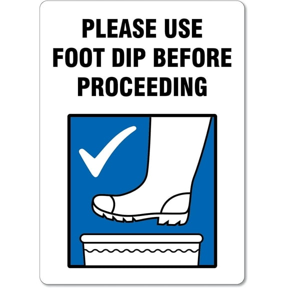 Biosecurity Sign – Please Use Foot Dip Farming Signs Biosecurity Signs Metal Tin Sign 8x12 Inches Caution Danger Safety Security Warning Notice Signs