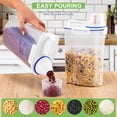 thumbnail image 5 of 6 Pcs Set Rice Storage Container, Flour Dispenser with Pouring Spout & Measuring Cup, Kitchen Plastic Dry Food Storage Bin for Grain Oatmeal Snacks Pet Dog Food, 5 of 10