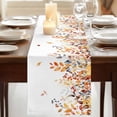 thumbnail image 3 of Table Runners 120 Inches Long Dress Scarves, Brown Eucalyptus Leaves Farmhouse Coffee/Dining/Kitchen Table Runner for Living Room, Summer Botanical Weeping Watercolor 13x120 Inch, 3 of 9