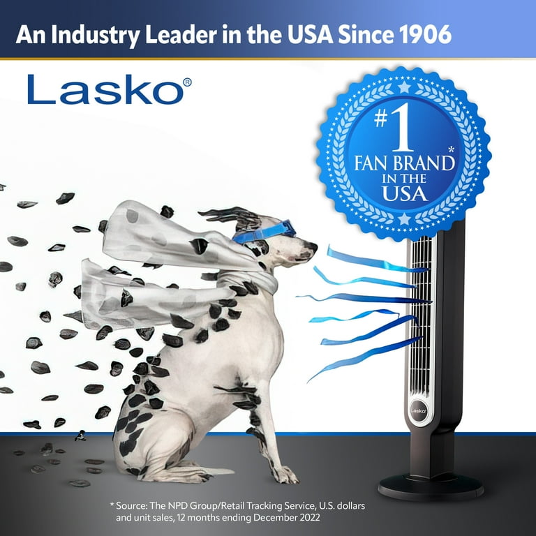 Lasko 38 Hybrid Tower Fan With Remote Control, T38415,