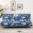 thumbnail image 3 of Yuyamidu Blue Flower Futon Cover Armless Sofa Covers Waterproof Stretch Futon Couch Cover with Elastic Edge Washable Sofa Bed Slipcover Protector Gift for Friends, 3 of 8