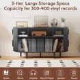 thumbnail image 6 of Wirrytor Large Record Player Stand with Charging Station & USB Ports, Vinyl Record Player Shelf, Curved Turntable Table Open Shelf, Sideboard Buffet Cabinet (Black), 6 of 8