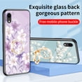 thumbnail image 4 of Compatible with iPhone XR Case with Stand Diamond Glitter Ring Kickstand Flower Floral Pattern Design Women Slim Protective Slim Phone Case Soft Cover for iPhone XR,White, 4 of 7