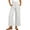 White, variant on SWQZVT Womens Linen Pants Casual Loose High Waist Wide Leg Cropped Palazzo Beach Pants for Womens Clothes Summer Trendy Pants with Pocket Drawstring Trousers Adjustable Waisted Slacks