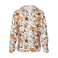 thumbnail image 2 of Uemuo Foxes and Floral Harmony Pattern Women's Full Zip UPF 50+ Sun Protection Hoodie Jacket Long Sleeve Sun Shirt Hiking Outdoor Performance with Pockets-Large, 2 of 9