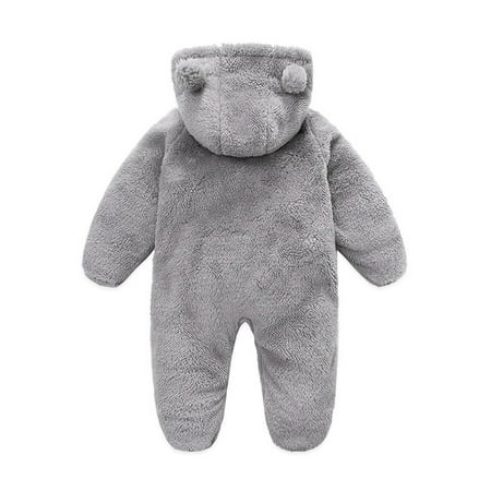 

Mioliknya Baby Jumpsuit Long Sleeve Hooded Zipper Closure Winter Romper