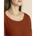 thumbnail image 7 of Moomaya Womens Solid Top, Round Neck Ruffled Bell Sleeves Casual Summer Top, 7 of 7